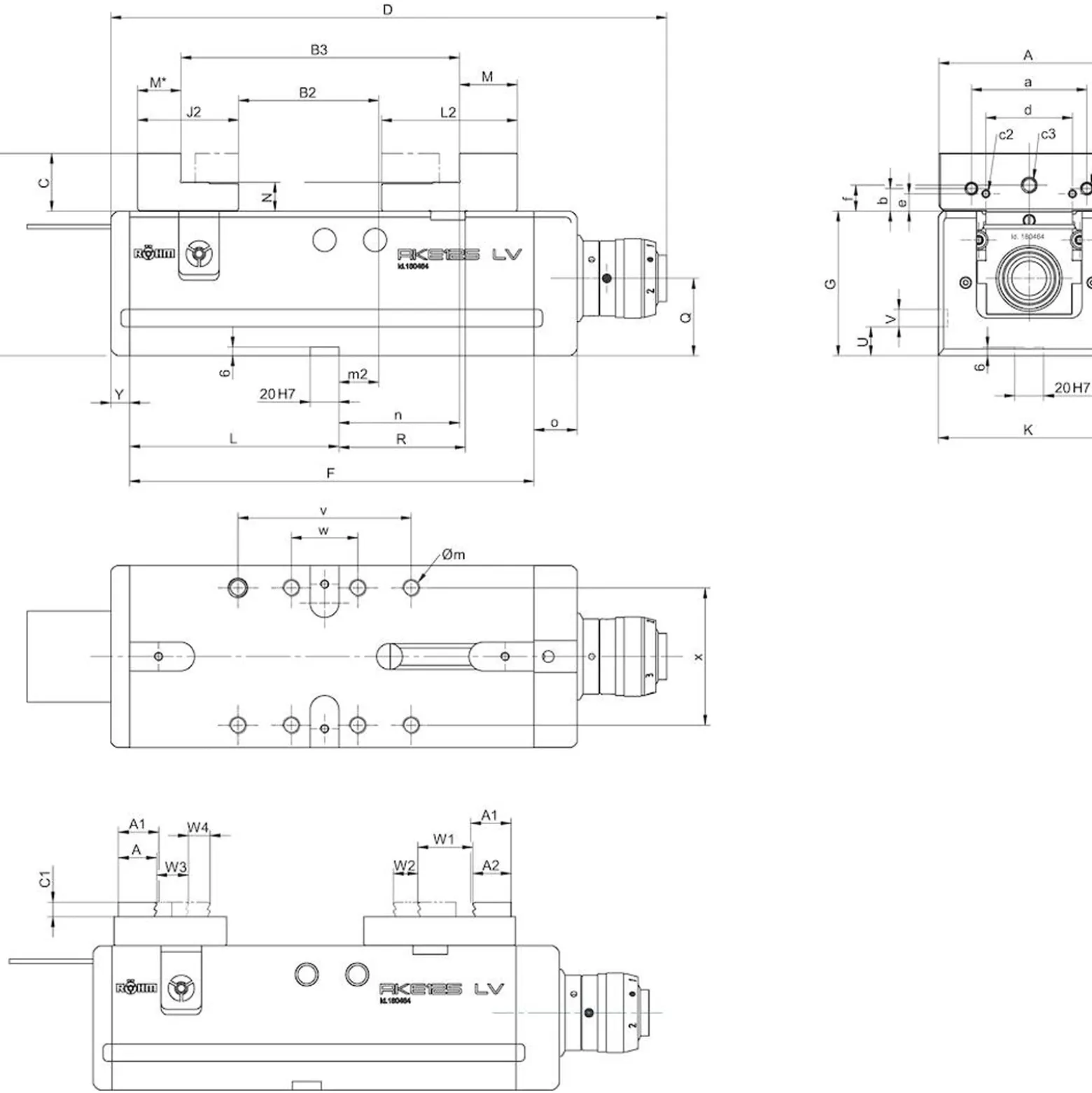 Röhm NC-Kompakt-Spanner RKE-LV, Backenbreite 125, mit umkehrbaren Stufenbacken - 180464