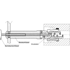 Röhm Steckschlüssel für Druckstück-Einschraubmontage, Größe HSK-A/C/E/T 32, Größe HSK-B/D/F 40 - 830252