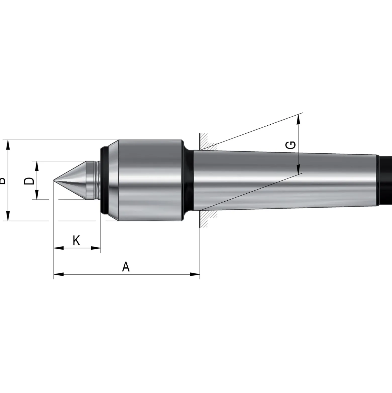 Röhm Zentrierspitze Slim MK3 mitlaufend - 5429