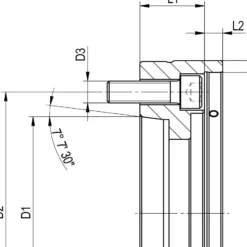 Röhm Zwischenflansch ISO 702-1 (DIN 55028), Größe 52/65-A5, mit Einstellschraube - 1283198