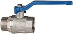 Riegler Messingkugelhahn valve line Handhebel blau MS vernickelt IG/AG G 1/2 - 115721