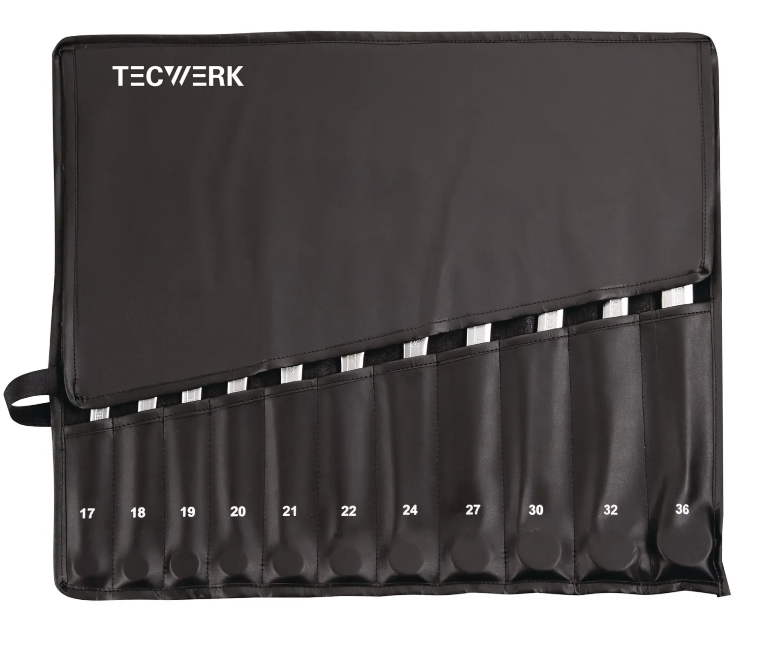 Ringmaulschlüsselsatz 22-tlg.SW 6-36mm Form A CV-Stahl in Rolltasche TECWERK