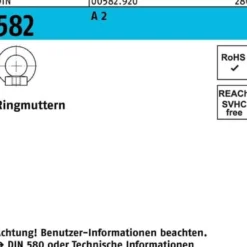 Ringmutter DIN 582 M 6 A 2 Ohne Oberflächenangabe 25 Stück