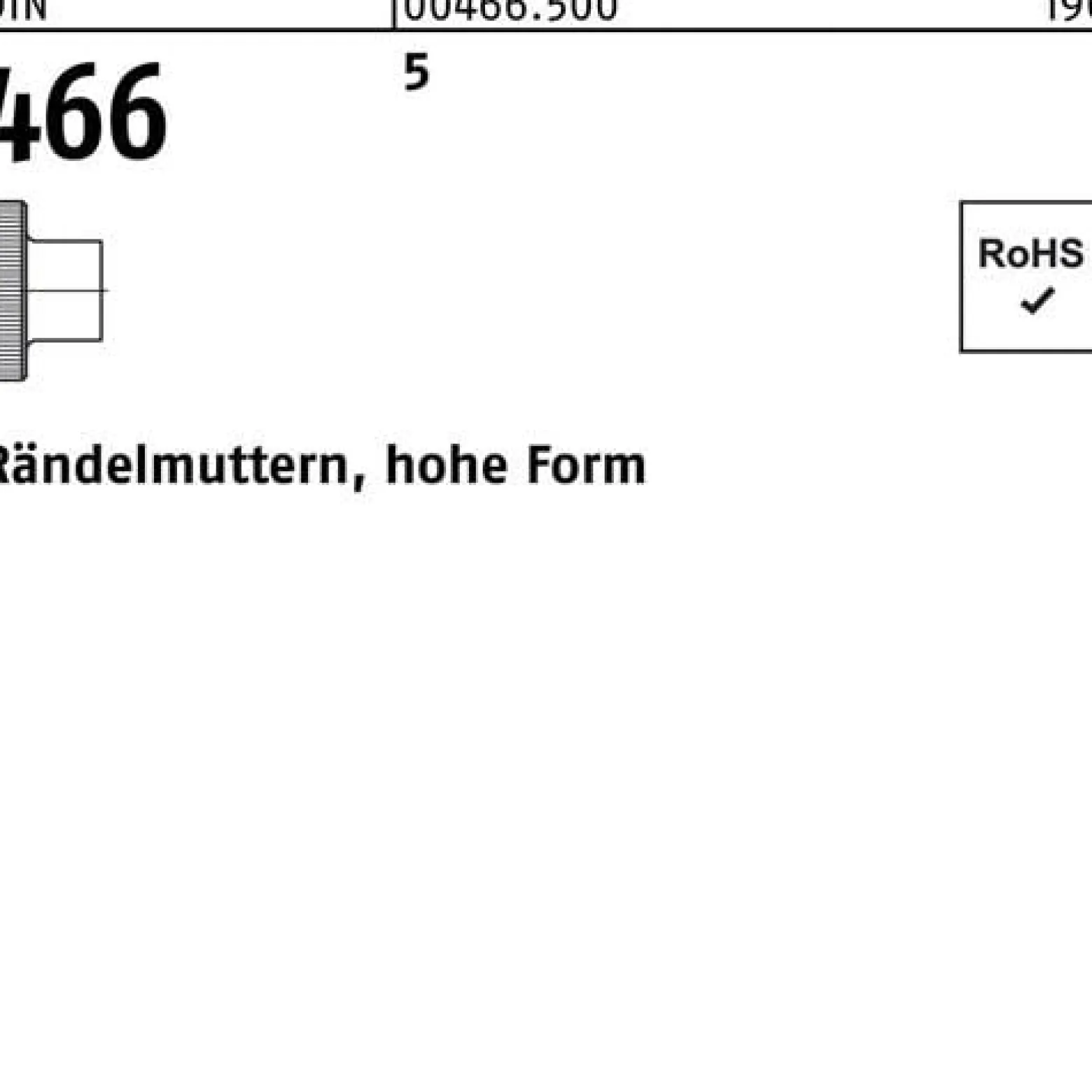 Rändelmutter DIN 466 hohe FormM8 5 50 Stück