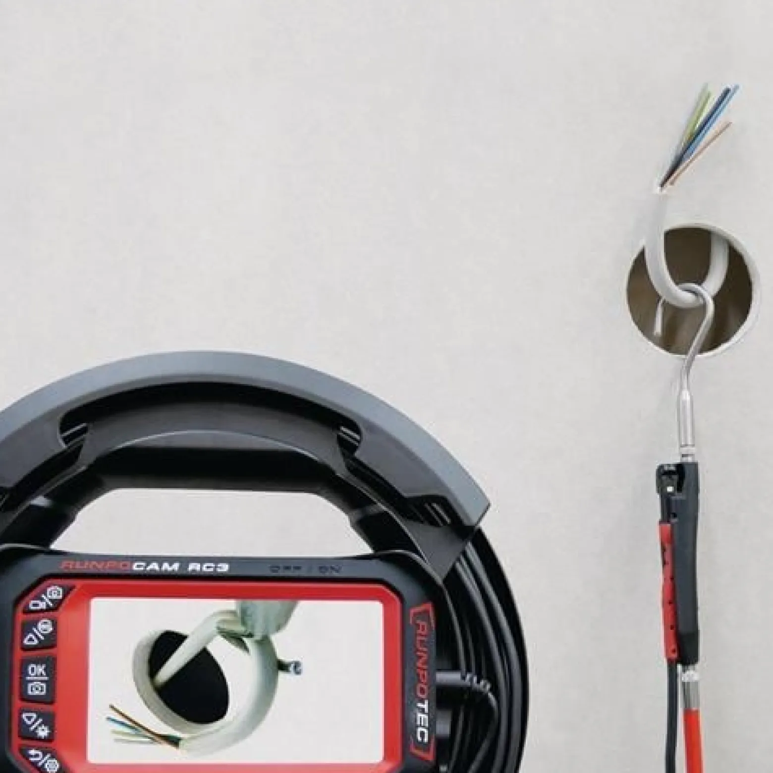 Rohrkamera RC 3 Kabel-L.15m Kamerakopf-D.13mm RUNPOTEC