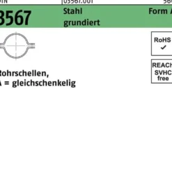 Rohrschelle DIN 3567 gleichschenkelig A 140/NW 125 Stahl grundiert 10 Stück