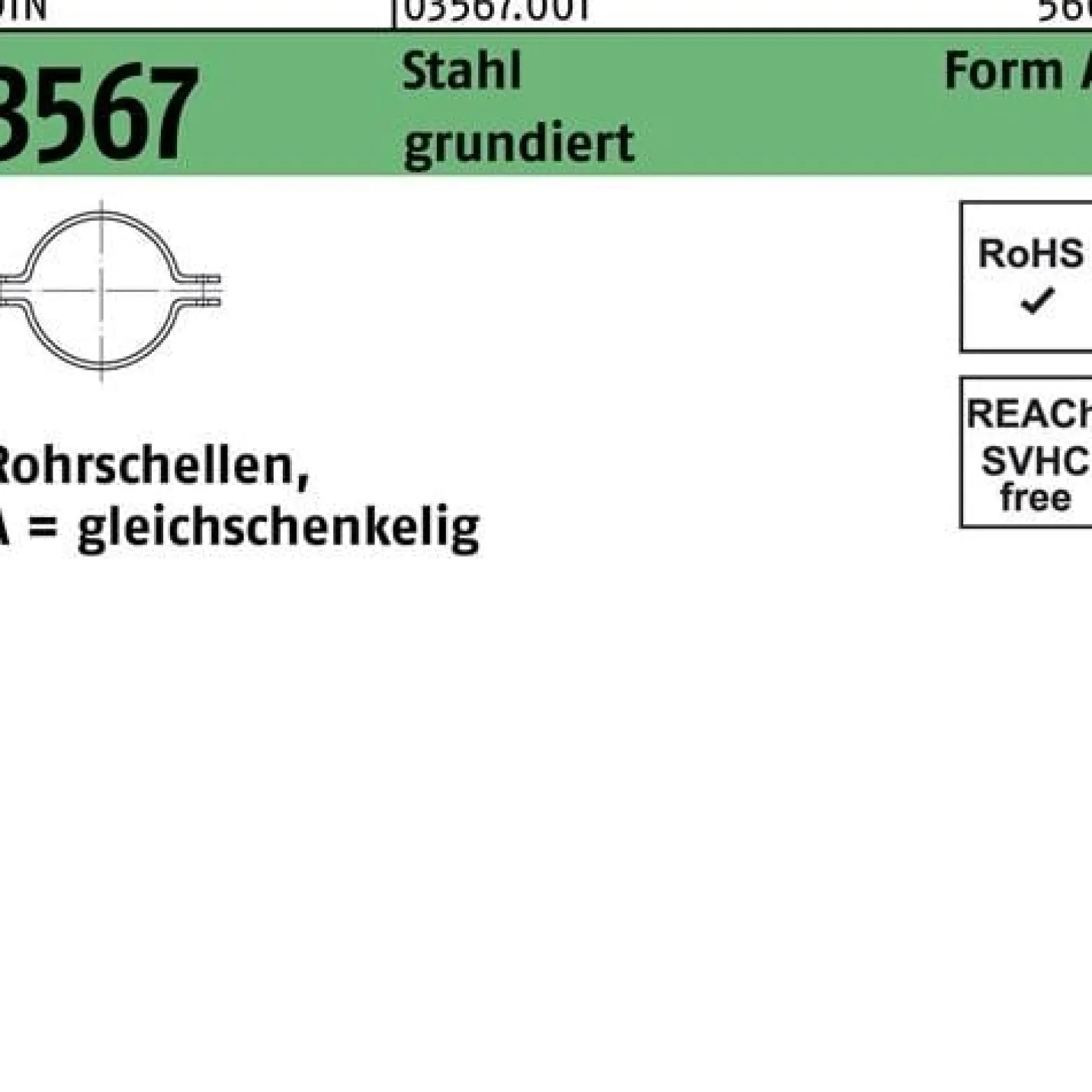 Rohrschelle DIN 3567 gleichschenkelig A 140/NW 125 Stahl grundiert 10 Stück