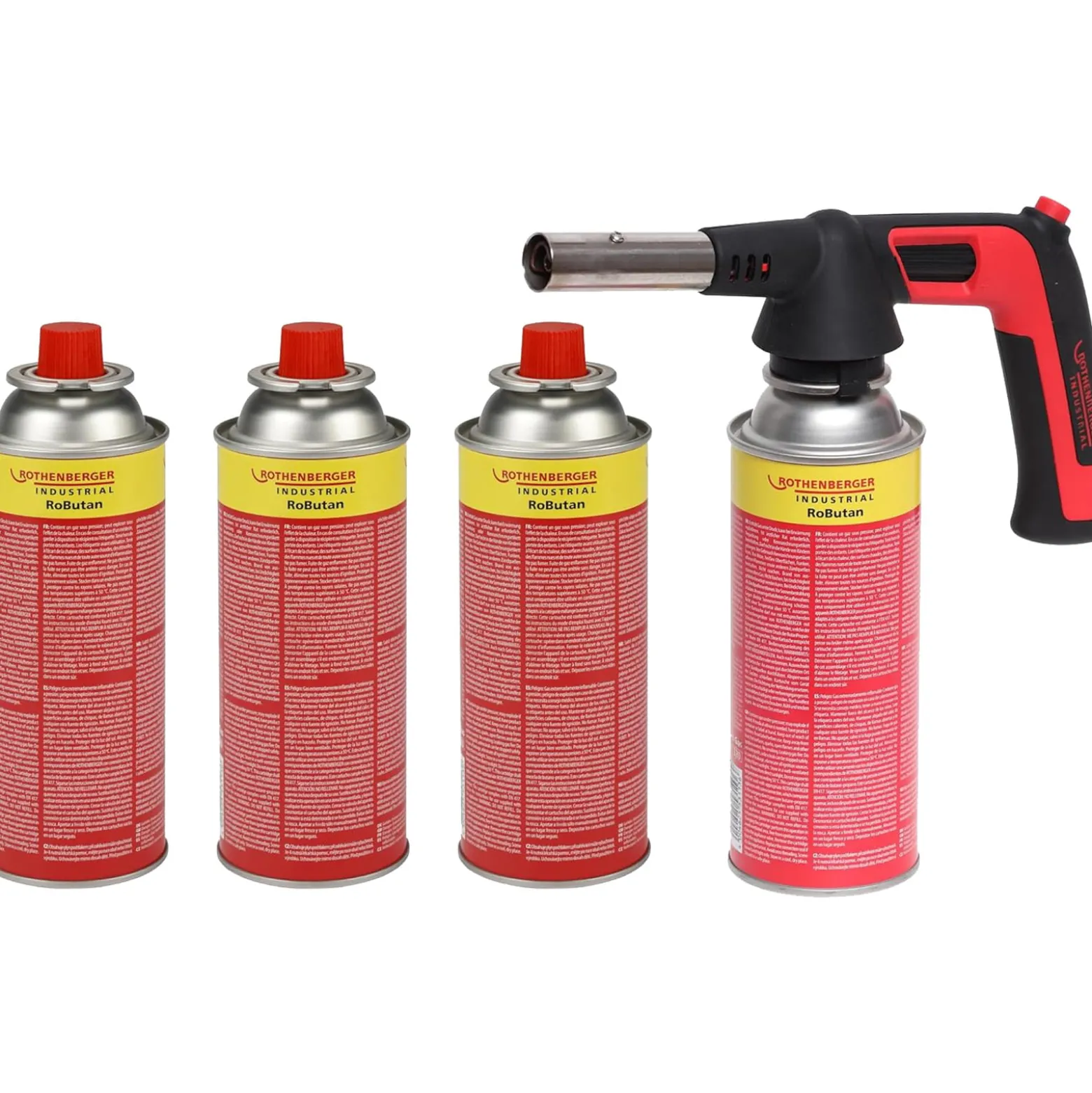 ROTHENBERGER Industrial RS 220 Brenner Aufsatz Piezo inkl. 4x RoButan 220 g Lötbrenner - 1500005151