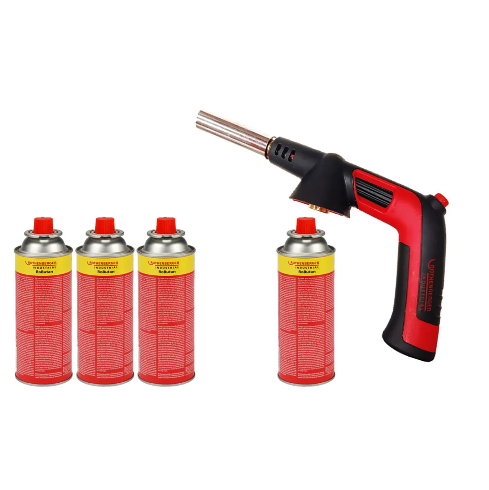 ROTHENBERGER Industrial RS 220 Brenner Aufsatz Piezo inkl. 4x RoButan 220 g Lötbrenner - 1500005151