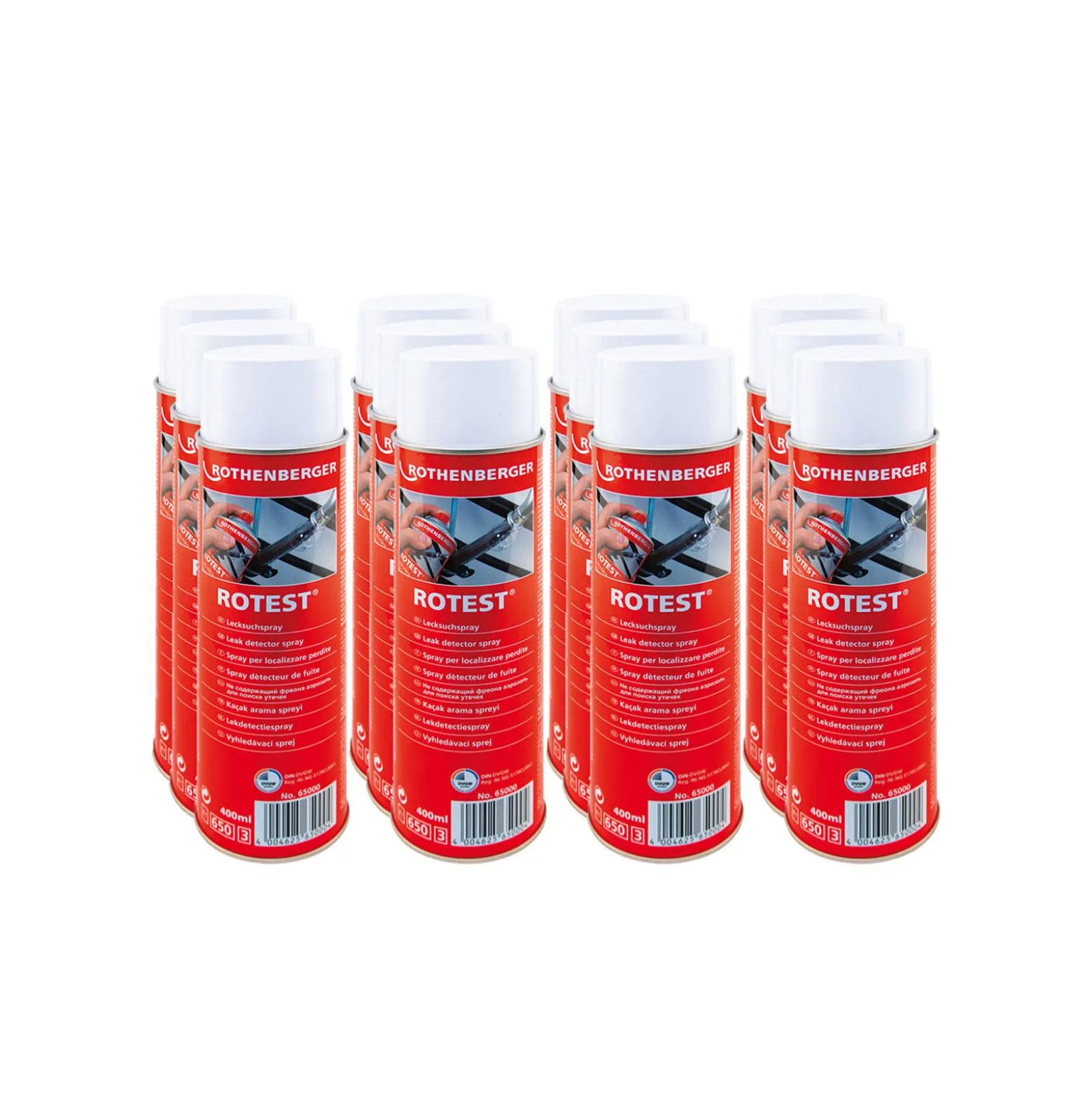 ROTHENBERGER Industrial 12x Lecksuchspray, 400ml - 65000