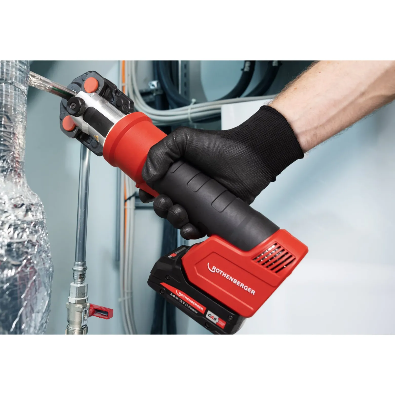 ROTHENBERGER ROMAX NANO iJAWs Set, Hybrid-Pressmaschine, U, 16-20-25mm, 2Ah, CAS - 1000005050