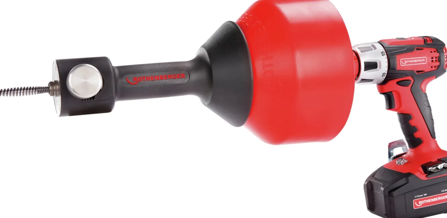 ROTHENBERGER ROSPIMATIC CL Rohrreinigungsmaschine inkl. Spirale 8mm x 7,5m mit Keulenkopf und Seele - 1000002298