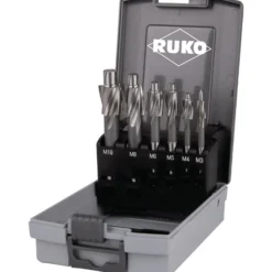 RUKO Flachsenkersatz 6tlg. DIN 373 HSS M 3 - M 10 mittel für Durchgangsloch in ABS-Kunststoffkassette - 102451RO