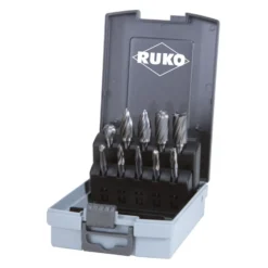 RUKO Hartmetall-Frässtifte-Satz in Kunststoffkassette - mit Alu-Verzahnung - 10 tlg. - 116103ARO