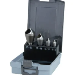 RUKO Kegel- und Entgratsenker-Satz mit Querloch 4tlg. HSS in Kunststoffkassette - 102312RO