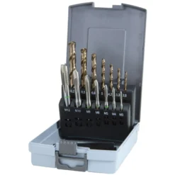 RUKO Maschinengewindebohrer-Set HSS-Co, 14tlg., M3–M12, DIN 371/376 inkl. Spray & Schutzbrille - WZS245051RO