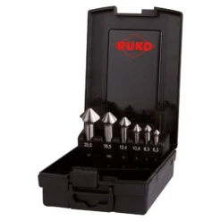 RUKO ULTIMATECUT Kegel- und Entgratsenker-Satz 3S HSSE-Co 5 DIN 335 Form C 90° in Kunststoffkassette 6 teilig - 102790ERO