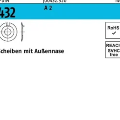 Scheibe DIN 432m.Außennase 21 A 2 25 Stück