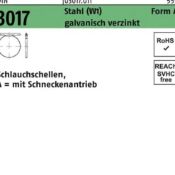 Schlauchschelle DIN 3017 W1 FormA 60- 80/9 C7 Stahl galv.verz. 25St.