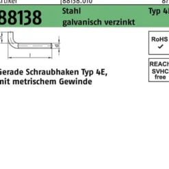 Schraubhaken R 88138 Typ 4E gerade M5x50x12 Stahl galv.verz. 100St.