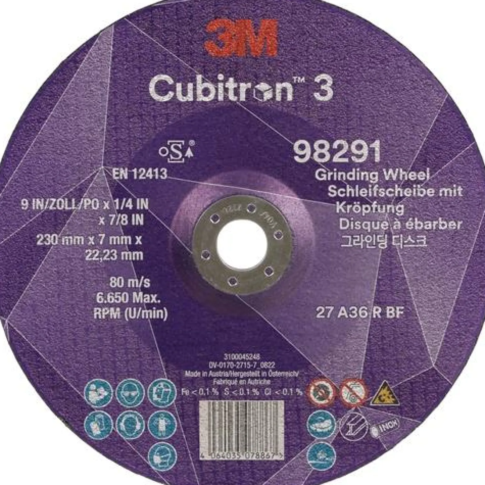 Schruppscheibe Cubitron™ 3 D230xS7mmKörnung 36+ gekr.3M™ Cubitron™ 5