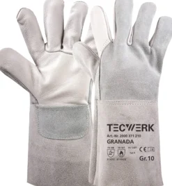 Schweißerhandschuhe Granada Gr.10 grau EN 388/407/12477 6PA TW