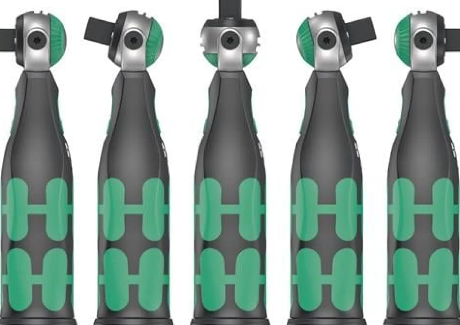 Schwenk- u.U.-Knarre 8009 Zyklop Pocket Set 1 3/8Zoll+1/4 Zoll 72 Z.WERA