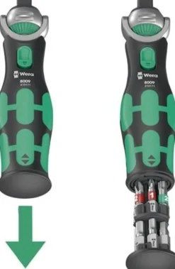 Schwenk- u.U.-Knarre 8009 Zyklop Pocket Set 1 3/8Zoll+1/4 Zoll 72 Z.WERA