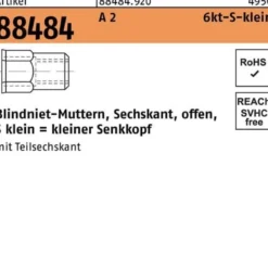 Sechskantblindnietmutter R 88484 SEKO M10 /1,0 -3,5 A 2 200 Stück