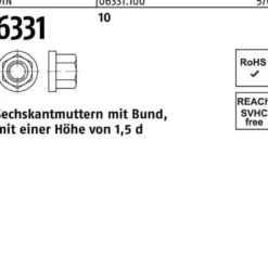 Sechskantmutter DIN 6331 Bund M20 SW 30 10 10 Stück