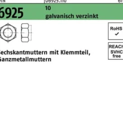 Sechskantmutter DIN 6925 Klemmteil M8 10 galv.verz. 100 Stück