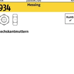 Sechskantmutter DIN 934 M1,6 Messing 100 Stück