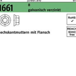Sechskantmutter EN 1661 Flansch M20 8 galv.verz. 50 Stück