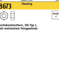 Sechskantmutter ISO 8673 M14x 1,5 Messing 50 Stück