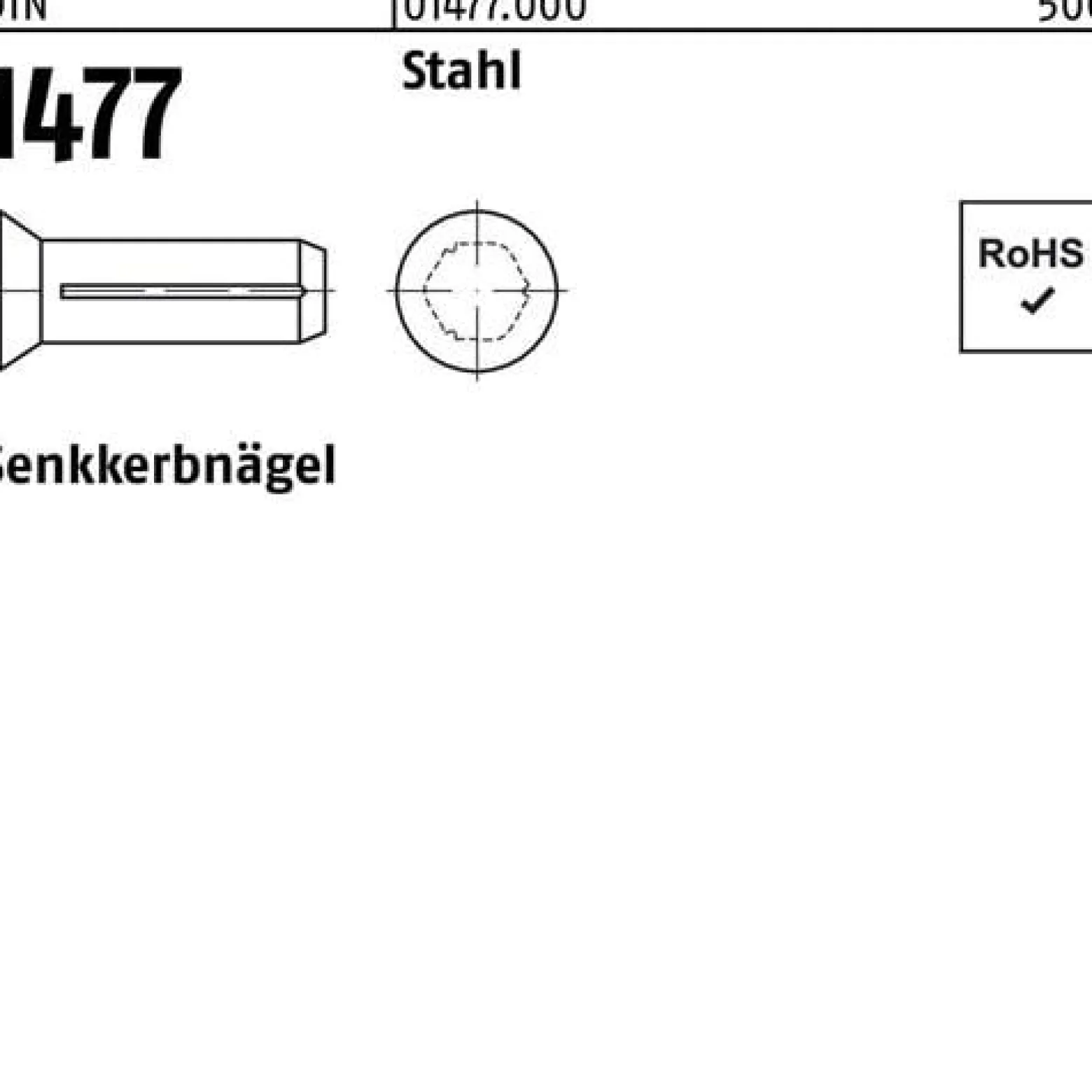 Senkkerbnagel DIN 1477 4x 10 Stahl 500 Stück
