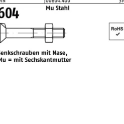 Senkschraube DIN 604 Nase/6-ktmutter M10x 30 Mu Stahl 4.6 200 Stück