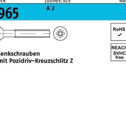Senkschraube DIN 965 PZ M3x 14-Z A 2 1000 Stück