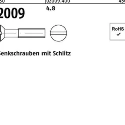 Senkschraube ISO 2009 Schlitz M2x 5 4.8 2000 Stück