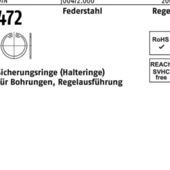 Sicherungsring DIN 472 51x 2 Federstahl Regelausf. 100 Stück