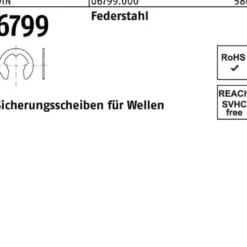 Sicherungsscheibe DIN 6799 f.Wellen 5 Federstahl 500 Stück