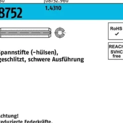 Spannstift ISO 8752 geschlitzt 6x 36 1.4310 schwere Ausf. 25 Stück