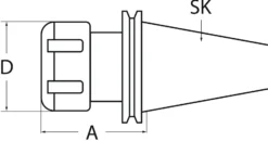 Spannzangenfutter ER DIN 69871AD Spann-D.2-16mm SK40 A.-L.60mm TECWERK