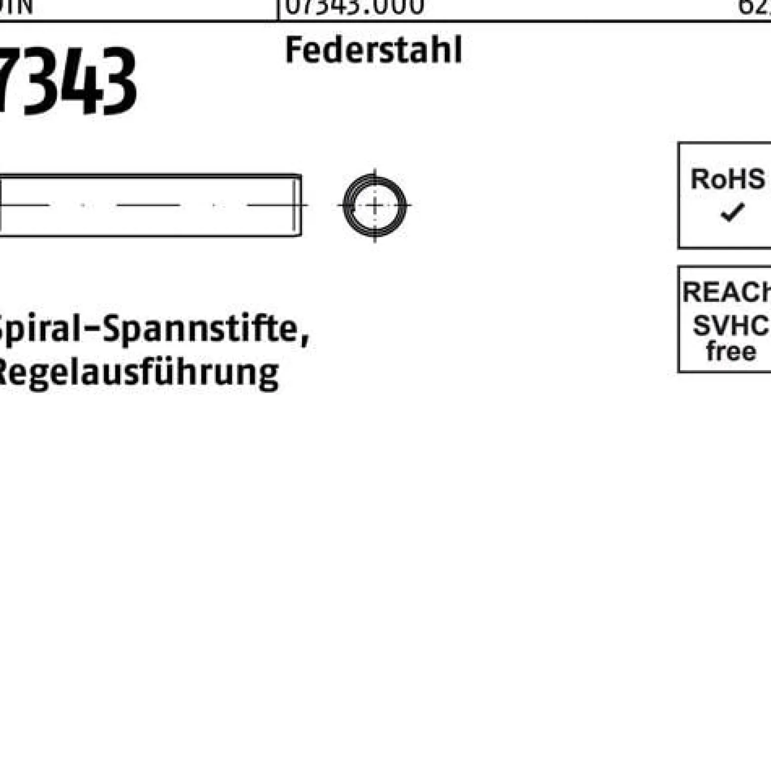 Spiralspannstift DIN 7343/ISO 8750 5x 40 Federstahl Regelausf. 500 Stück