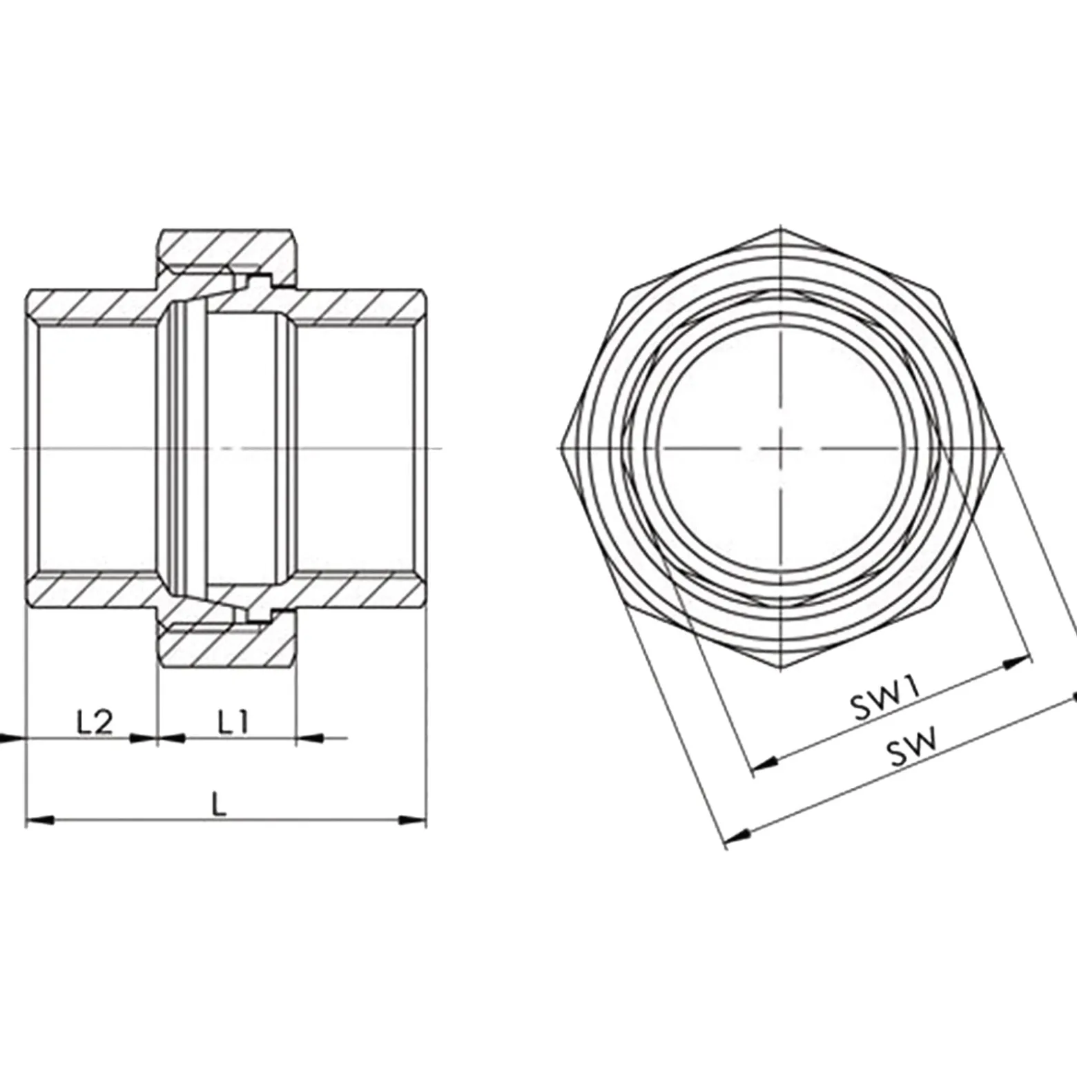Springer Verschraubung I/I konisch NPS=1/2 ″ - 312012T