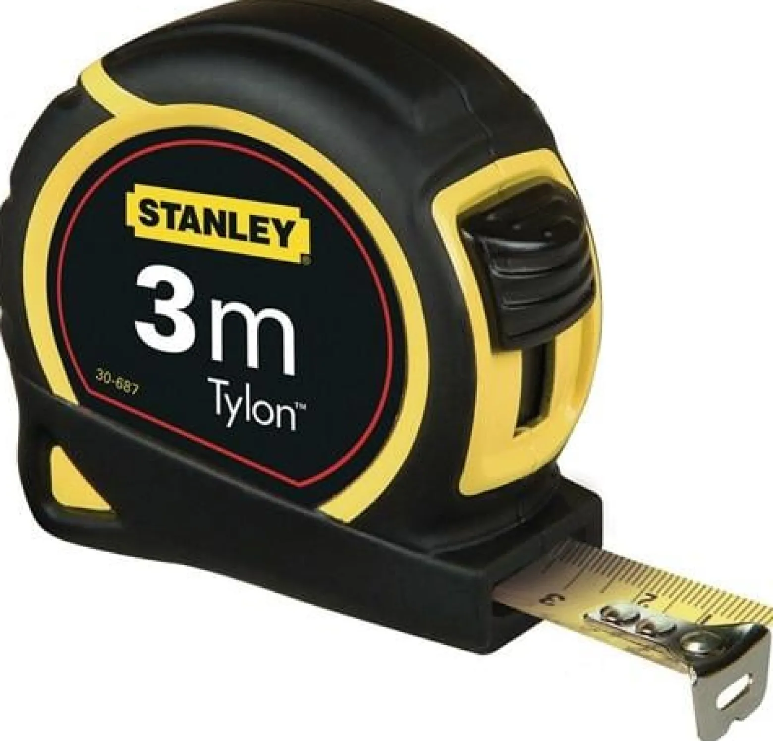 STANLEY Taschenrollbandmaß Tylon L.3m B.12,7mm mm/cm EG II Ku.Gürtelclip - 1-30-687