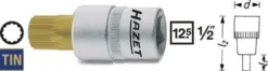 Steckschlüsseleinsatz 990LG-8 1/2 Zoll Innen-Vielzahn M8 L.100mm HAZET
