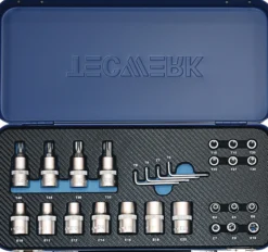 Steckschlüsselsatz 27-tlg.1/4+1/2 Zoll T10-T55/E4-E20 TECWERK
