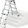 Stufenstehleiter D100TL Alu.Stufen 2x4-2x6 Gesamt-H.981-1430mm teleskopier.HAILO