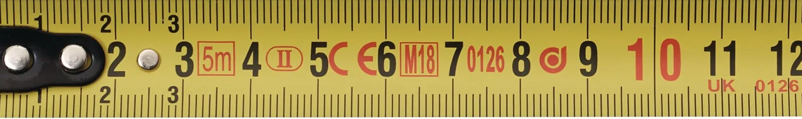 Taschenrollbandmaß L.5m B.19mm mm/cm EG II Ku.CR TECWERK