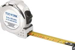 Taschenrollbandmaß L.5m B.19mm mm/cm EG II Ku.CR TECWERK